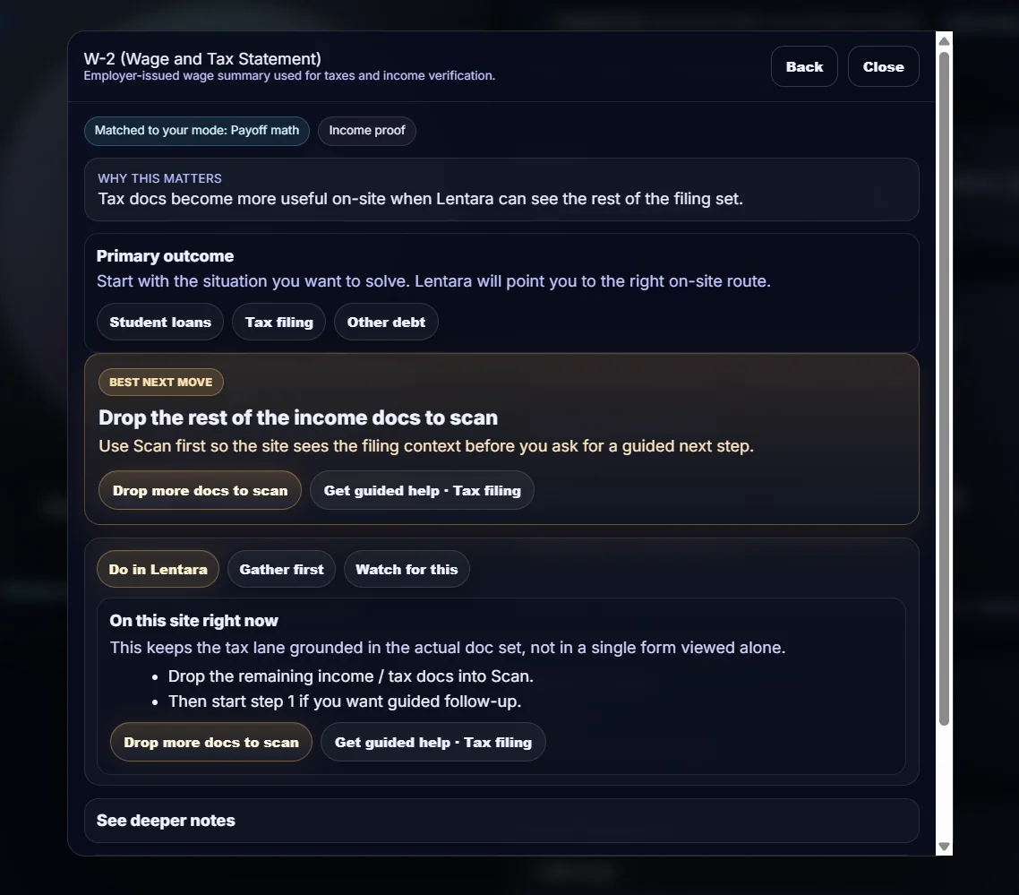 Library detail page with guided next move